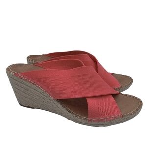 Gentle Souls Crista X-Band Slide Wedge Sandals NWOT